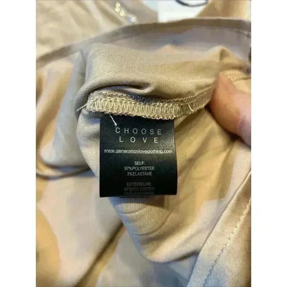 Generation Love Women's Christie Crystal Tank Small Latte Sleeveless Embellished - Picture 11 of 12